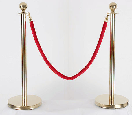 Crowd Control Velvet Rope Stanchions Hotel Lobby Supplies Gold Silvery White