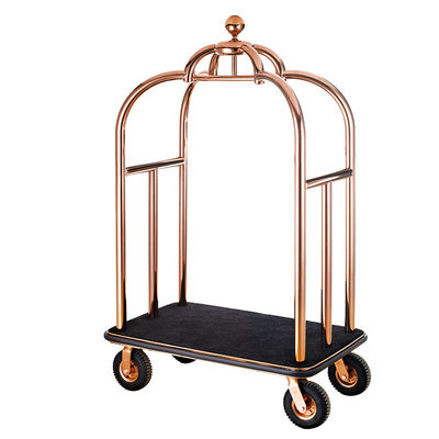 Stainless Steel Hotel Luggage Cart With Wheels Hotel Luggage Trolley