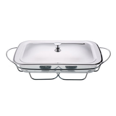 2.0L Rectangle Metal Food Warmer Tableware And Utensils Buffet Chafing Dishes
