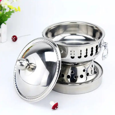 Alcohol Stove Buffet Pot With Lid / Stainless Steel Alcohol Pot