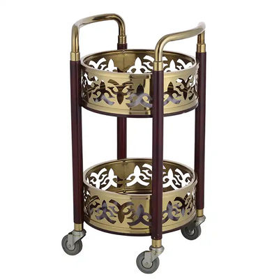 Round Hotel Serving Cart Hotel Lobby Supplies With Double Tier