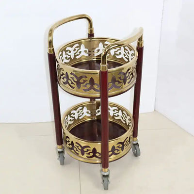 Round Hotel Serving Cart Hotel Lobby Supplies With Double Tier