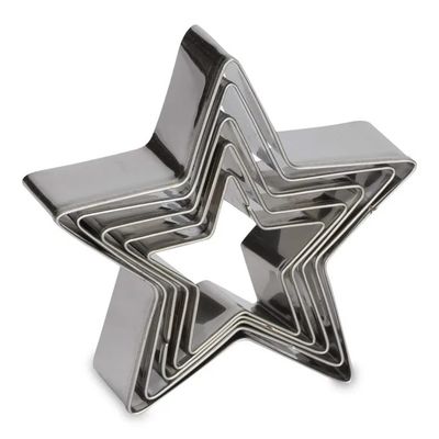 Stainless Star Cookie Cutter Set Five Pointed Star Pastry Cutters