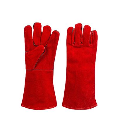 Cowhide Fireproof Welding Hand Gloves For Welding Oven Fireplace Stove Welder'S Gloves