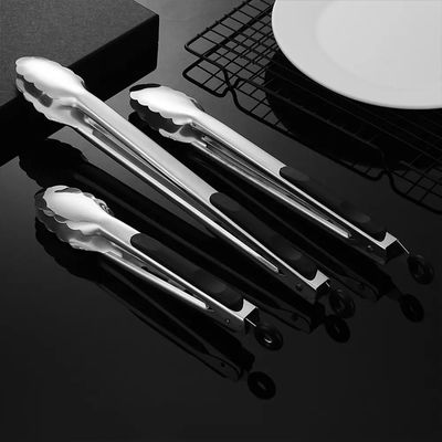 Eco-Friendly Stainless Steel Kitchen Food Clips Tongs With Silicone Handle