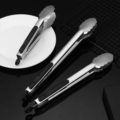 Eco-Friendly Stainless Steel Kitchen Food Clips Tongs With Silicone Handle