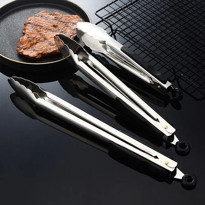 Eco-Friendly Stainless Steel Kitchen Food Clips Tongs With Silicone Handle
