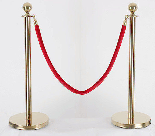 Crowd Control Velvet Rope Stanchions Hotel Lobby Supplies Gold Silvery White